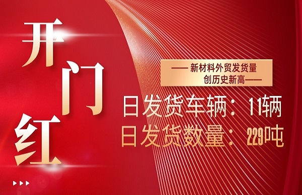 起步即是沖刺！新材料公司外貿(mào)單日發(fā)貨量創(chuàng)歷史新高